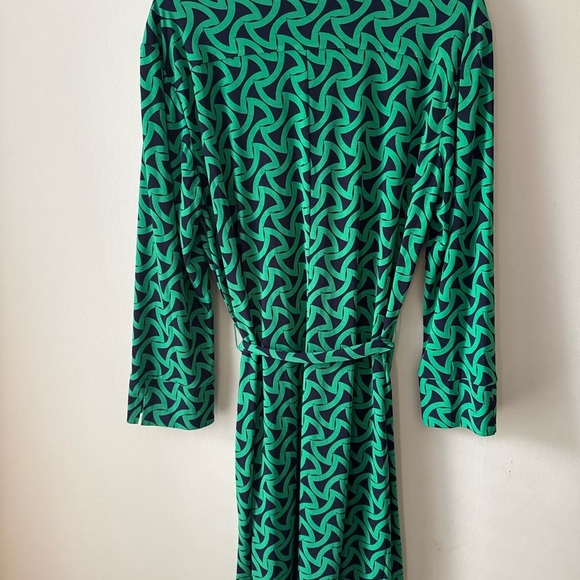 Womens Donna Morgan Green Black Geometric Dress Size 14 Work Party Night Out - Picture 3 of 3